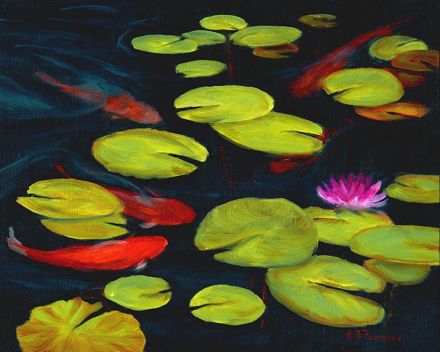 Koi Painting - Koi Pond by Elaine Farmer