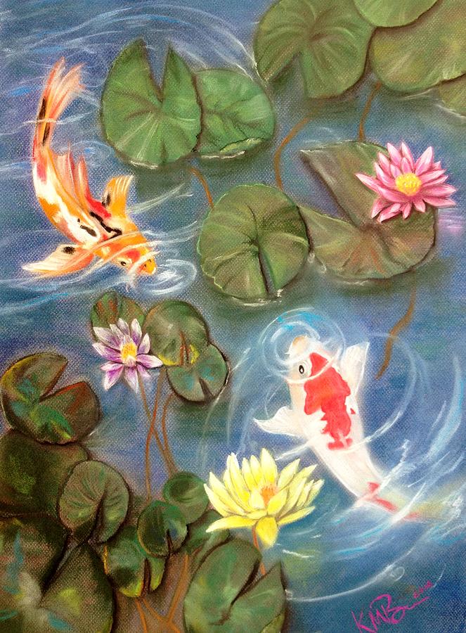 Koi Pond Painting by Kevin  Brown