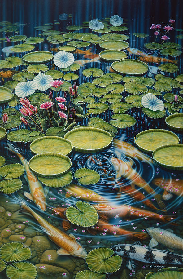 Koi Pond Painting by JQ Licensing