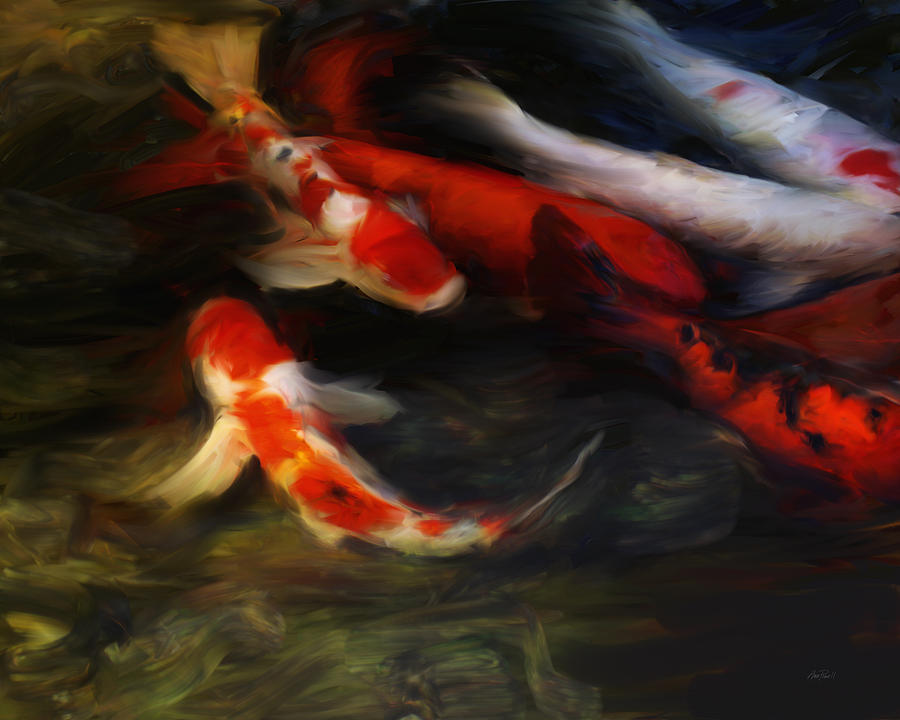 Koi Two Painting by Ann Powell