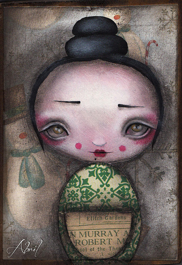Kokeshi Doll Painting by Abril Andrade