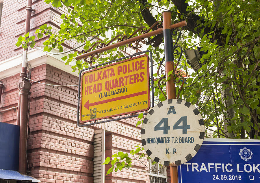 Kolkata Police Headquarters signage, India Photograph by VasukiRao