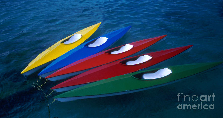 Boat Photograph - Kolorful Kayaks by Jerry McElroy
