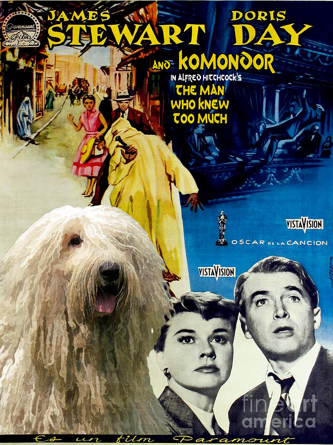 Komondor Art Canvas Print - The Man Who Knew Too Much Movie Poster Painting by Sandra Sij