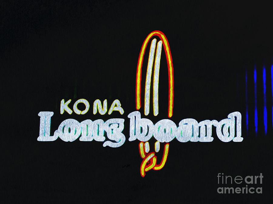 Kona Long Board Painted Photograph by Kelly Awad