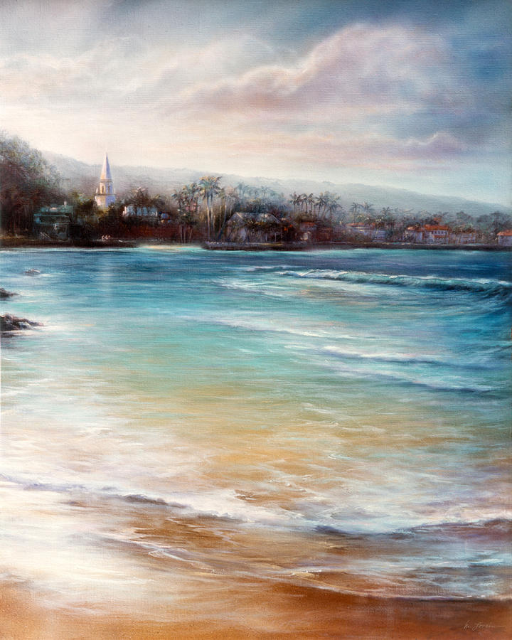 Kona Morning Tall Painting by Mary Lovein