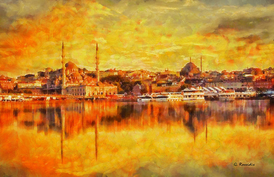 Konstantinopolis Santa Sofia Painting by George Rossidis