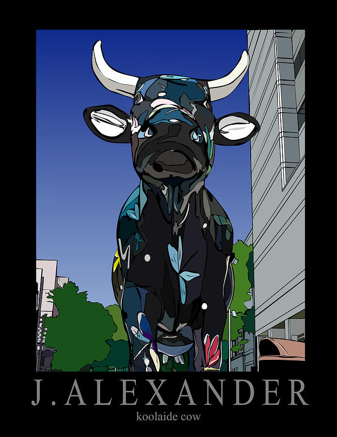 Madison Digital Art - Koolaide Cow by Jeff Alexander