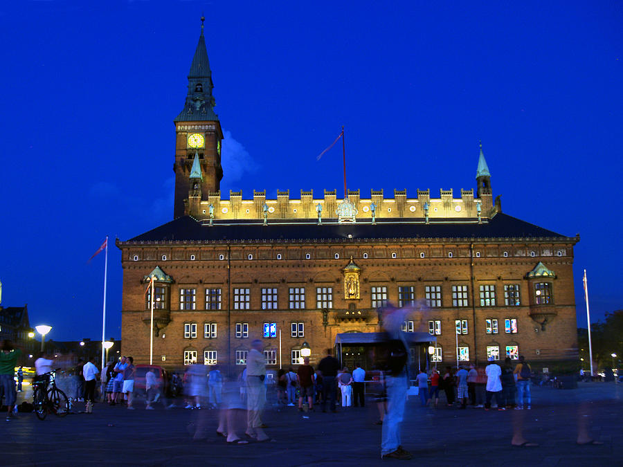 Kopenhavn Denmark Town Hall and Plaza 03 Photograph by JustJeffAz Photography