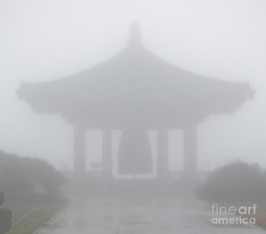 Korean Friendship Bell in the Mist Photograph by Donna Greene