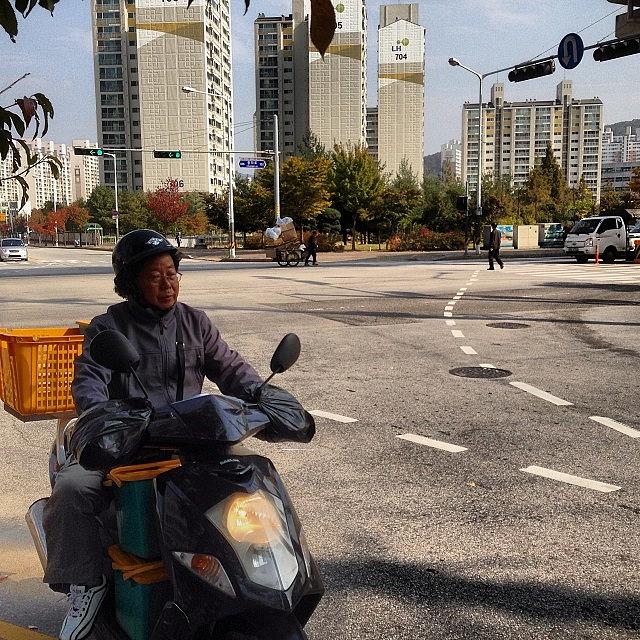 Travel Photograph - Korean Lady On Bike #korea #uijeongbu by Diana Kunanova