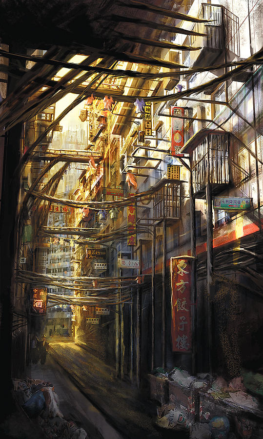 Architecture Painting - Kowloon by Anthony Christou