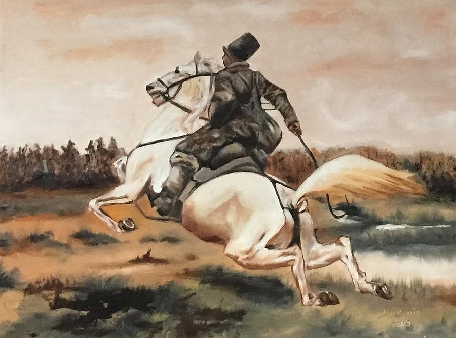 Kozak Na Koniu Painting by Ryszard Ludynia