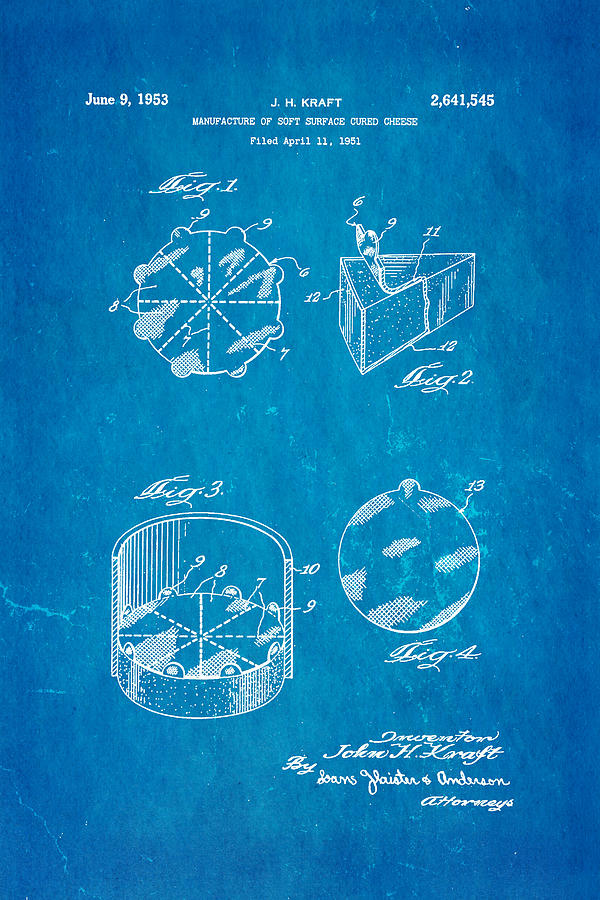Appliance Photograph - Kraft Cheese Triangle Patent Art 1951 Blueprint by Ian Monk