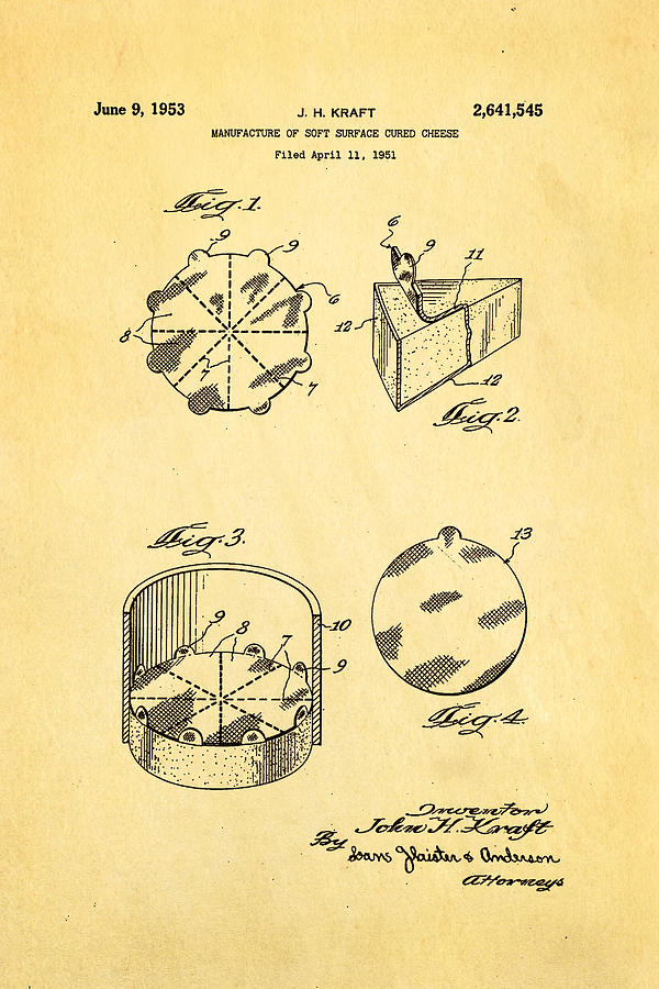 Appliance Photograph - Kraft Cheese Triangle Patent Art 1951 by Ian Monk