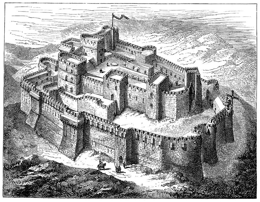 Krak des Chevaliers Crusader Castle Drawing by Duncan1890
