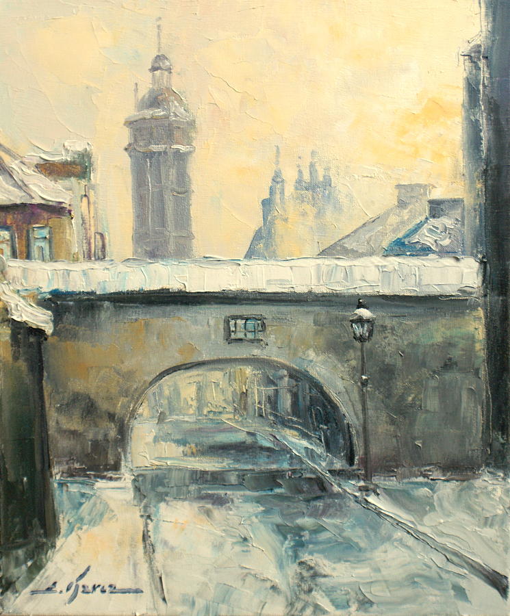 Krakow - Kazimierz Painting by Luke Karcz