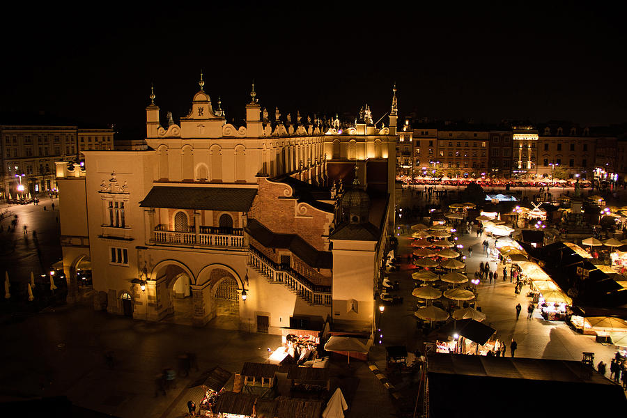 Krakow Main Square At Night Photograph by Greg Ochocki