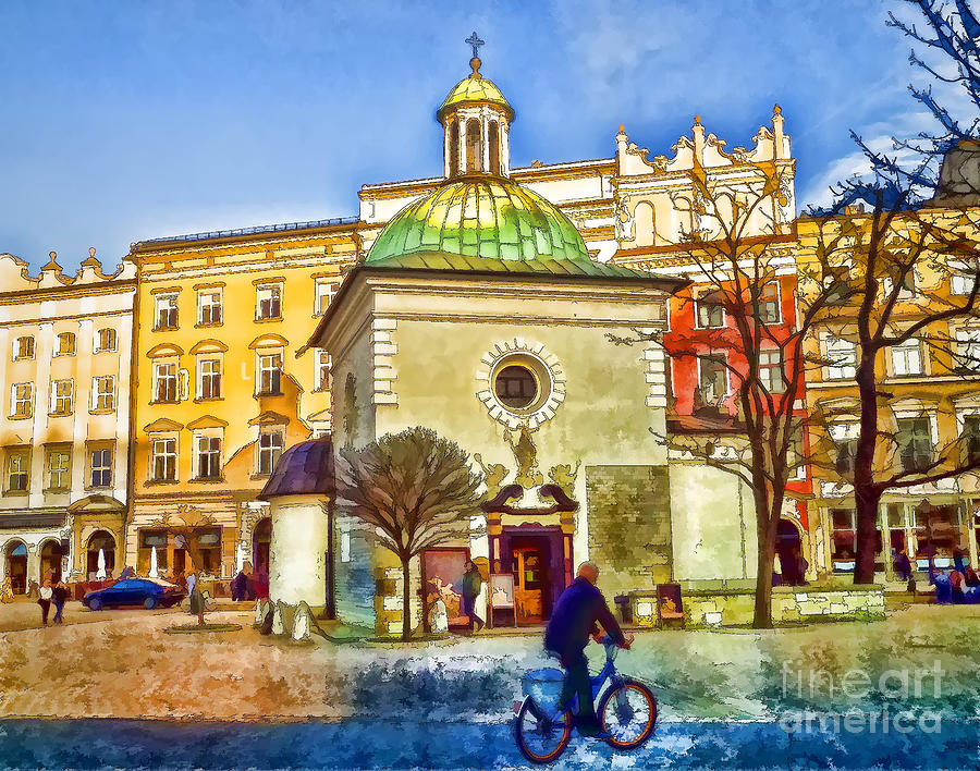 Krakow Main Square Old Town  Digital Art by Justyna Jaszke JBJart
