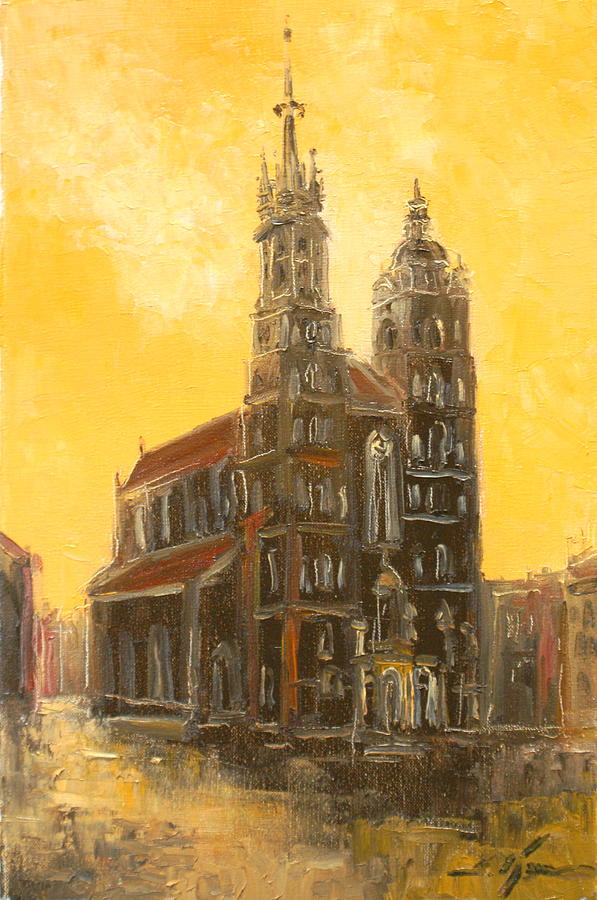 Krakow - Mariacki Church Painting by Luke Karcz