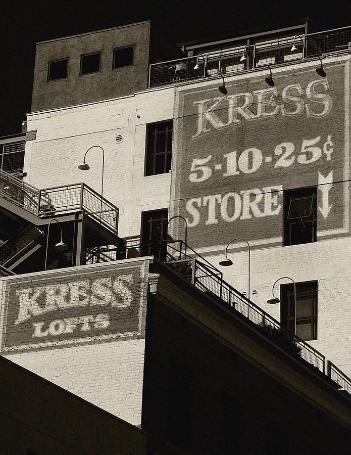 Kress Store bw By Denis Dube Photograph by Denise Dube