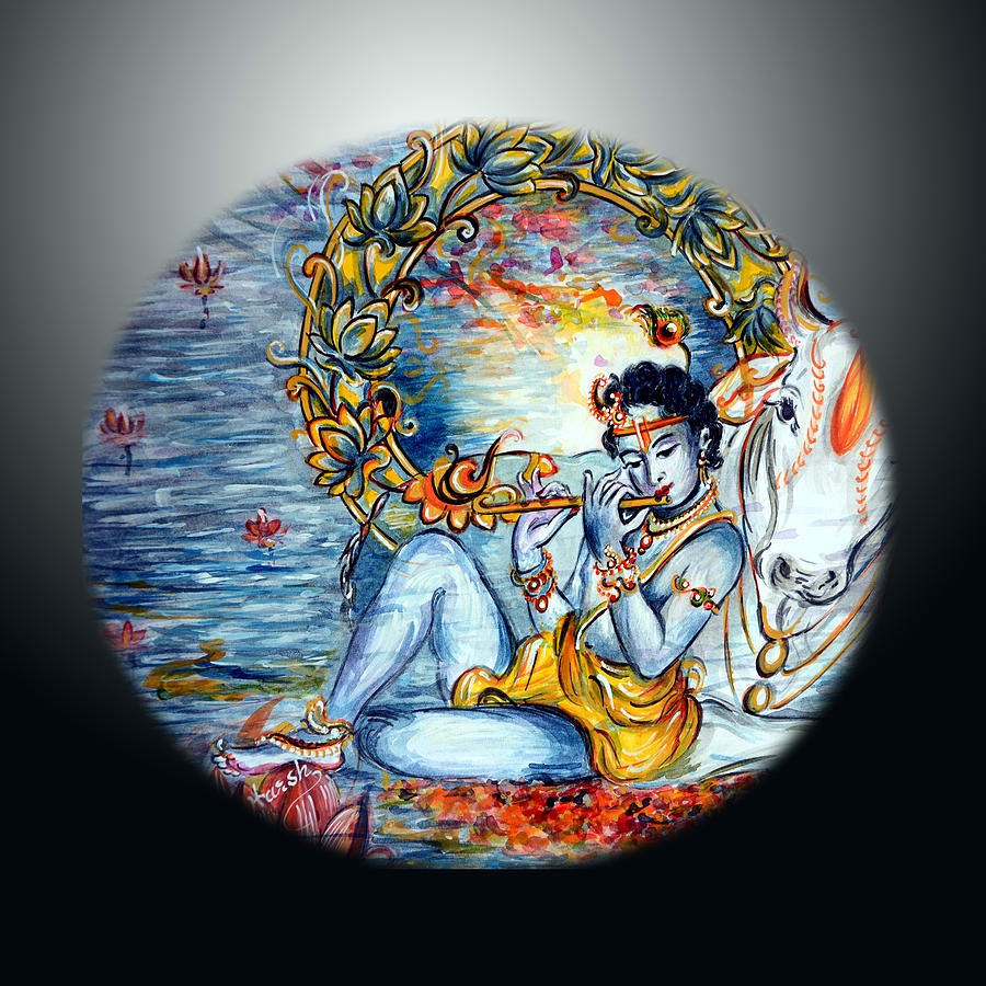 Krishna 1 Painting by Harsh Malik