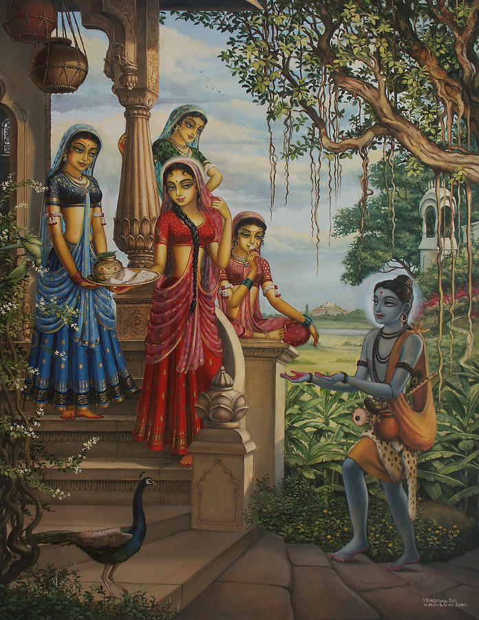 Parrot Painting - Krishna as Shaiva sanyasi  by Vrindavan Das