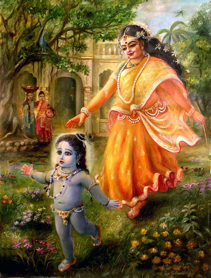 Krishna Damodara Painting by Lila Shravani