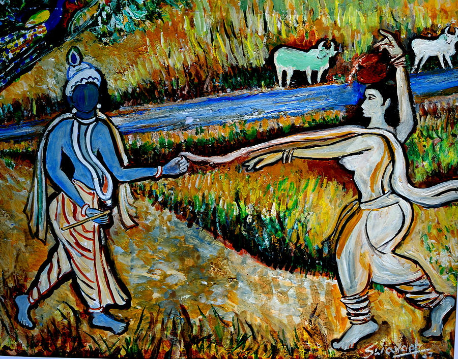 Krishna in   Madhura  Painting by Anand Swaroop Manchiraju