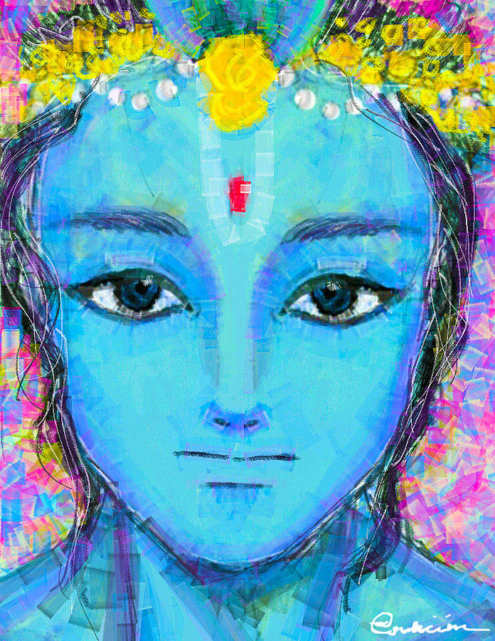 Digital Mixed Media - Krishna by Vidal Condicion