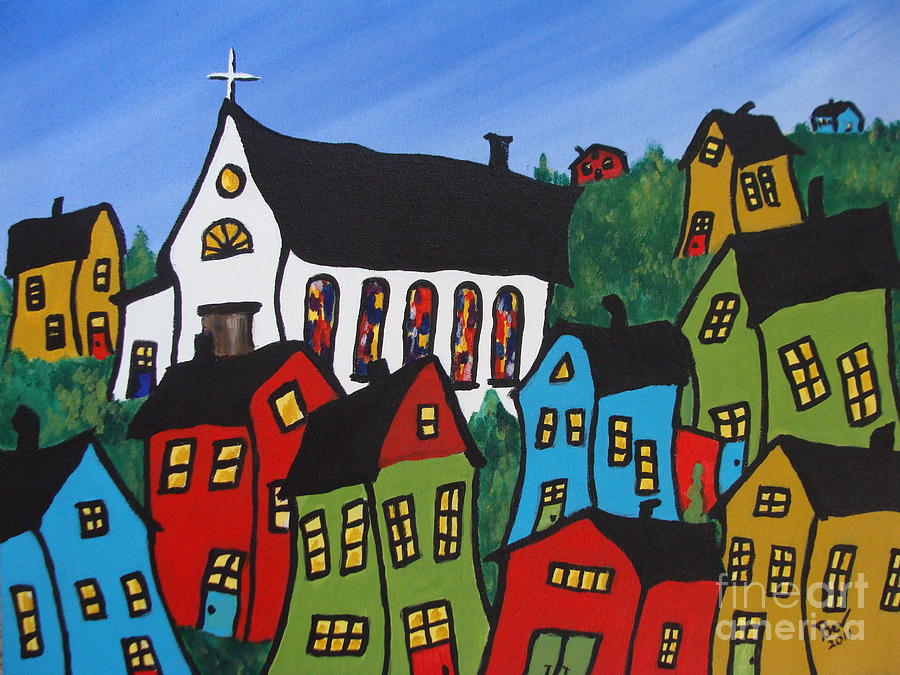 Krooked House Village Painting By Beverly Livingstone