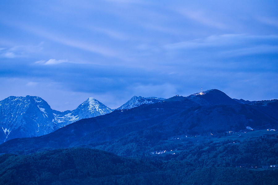 Krvavec and the Kamnik Alps at dusk Photograph by Ian Middleton