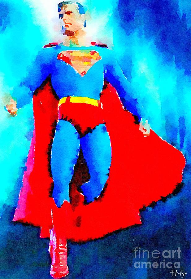 KryptonMan Painting by HELGE Art Gallery