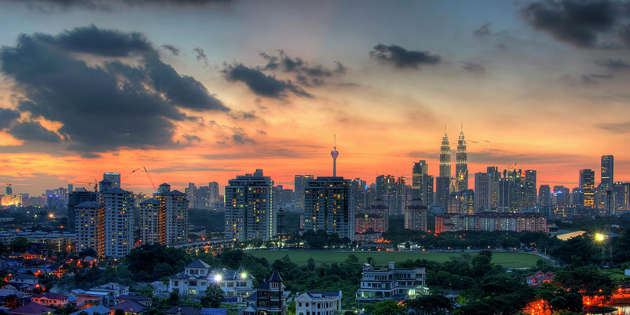 Kuala Lumpur Sunset Panorama Photograph by Torex Photo