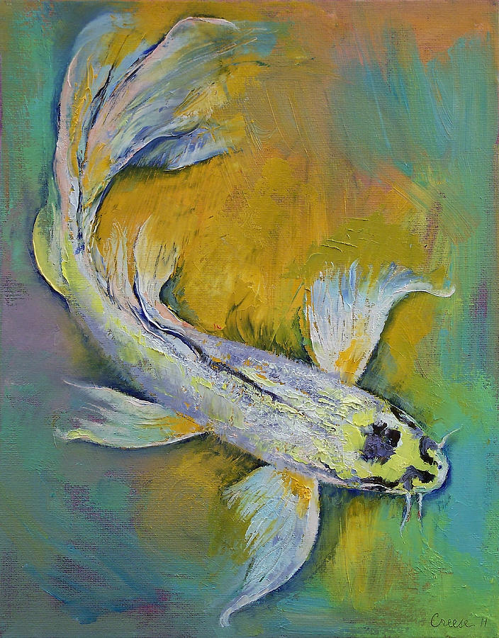 Butterfly Painting - Kujaku Butterfly Koi by Michael Creese