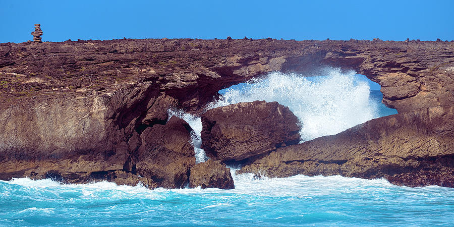 Laie Point Photograph - Kukuihoolua Island Crashing Wave by Aloha Art