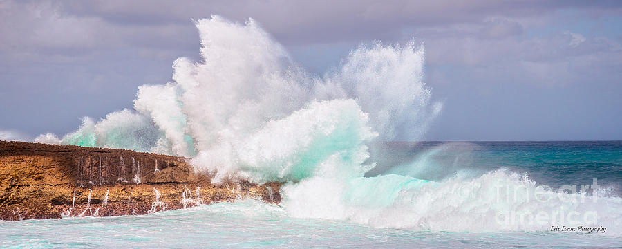 Laie Point Photograph - Kukuihoolua Island Exploding Wave From Laie Point by Aloha Art