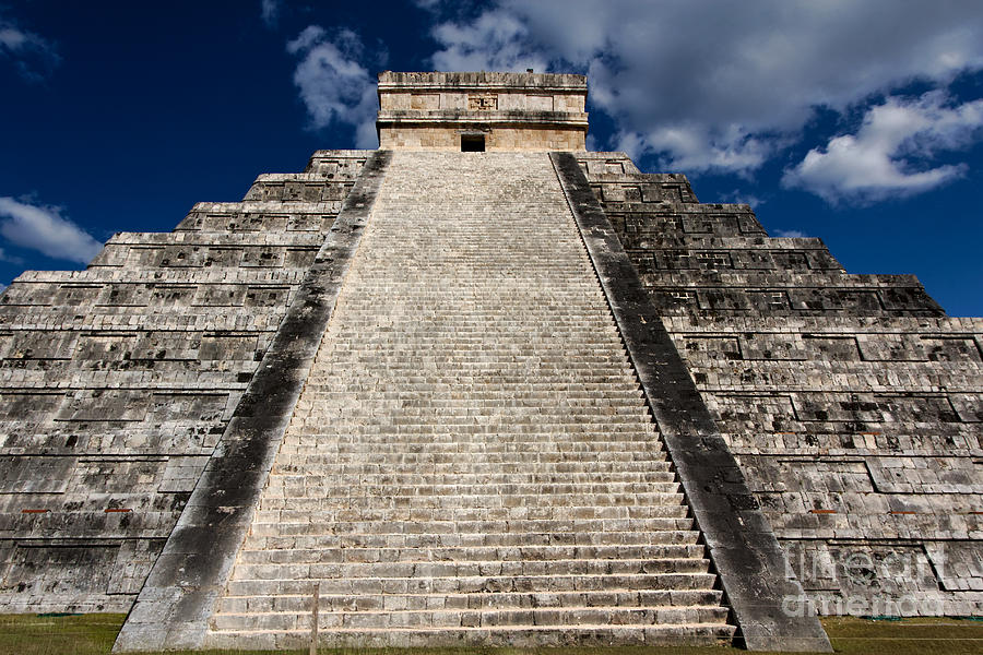 Mayan Photograph - Kukulkan Pyramid Steps by Jannis Werner