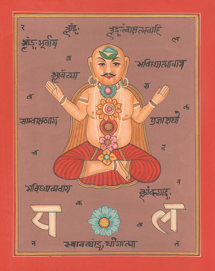 Kundalini Meditation Chakra Yoga Yogi Miniature Painting India Folk Art  Painting by A K Mundhra