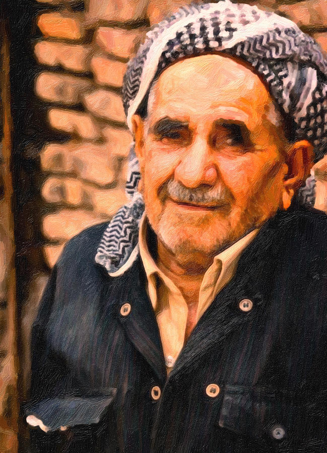 Kurdish man Painting by MotionAge Designs