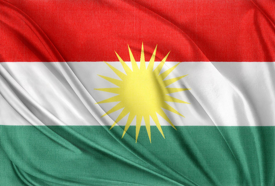 Flag Photograph - Kurdistan flag by Les Cunliffe