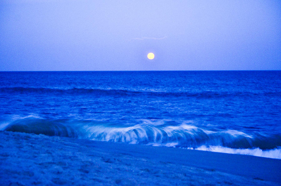 Kure Beach Moon Rise Photograph by Mary Hahn Ward
