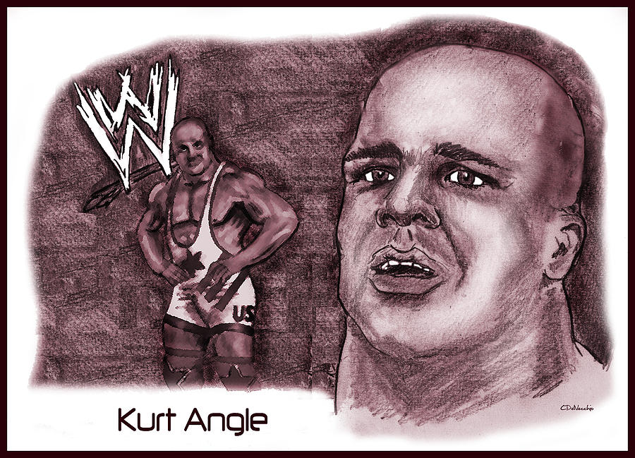 Kurt Angle Mixed Media by Chris DelVecchio