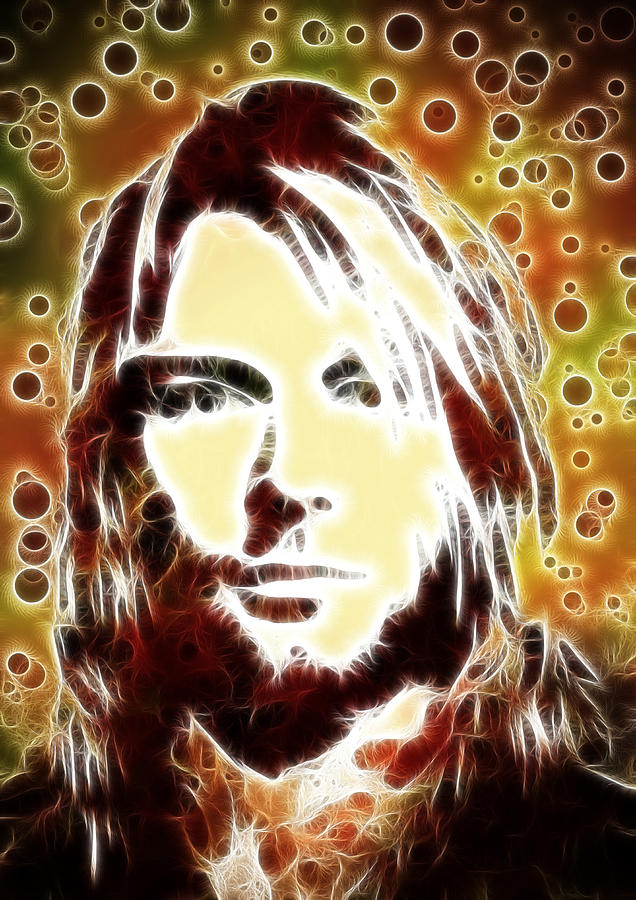 Kurt Cobain digital painting Painting by Georgeta Blanaru