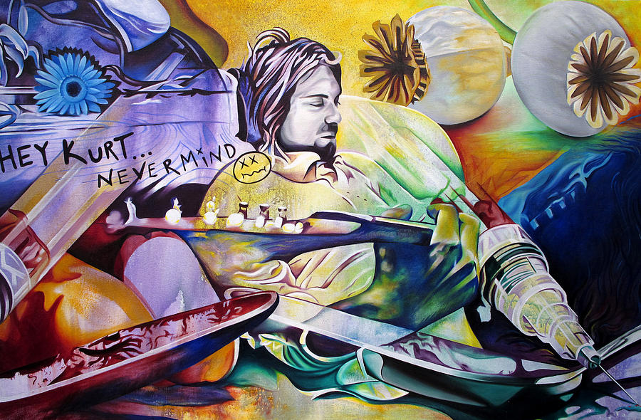 Kurt Cobain- It aint Medicine Kurt Painting by Joshua Morton