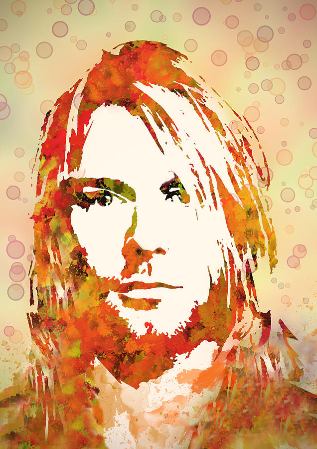 Kurt Cobain Watercolor painting Painting by Georgeta Blanaru