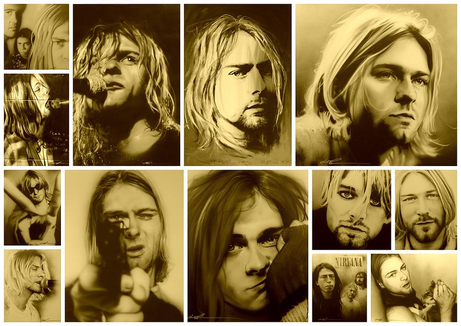 Kurt Cobain Painting -  Kurt Mosaic by Christian Chapman Art