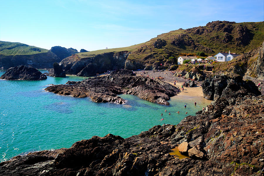 Kynance Cove The Lizard Near Helston Cornwall England Uk Blue Sea 