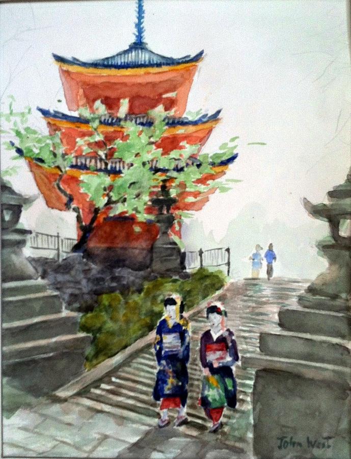 Kyoto Gisha Ladies Painting by John West