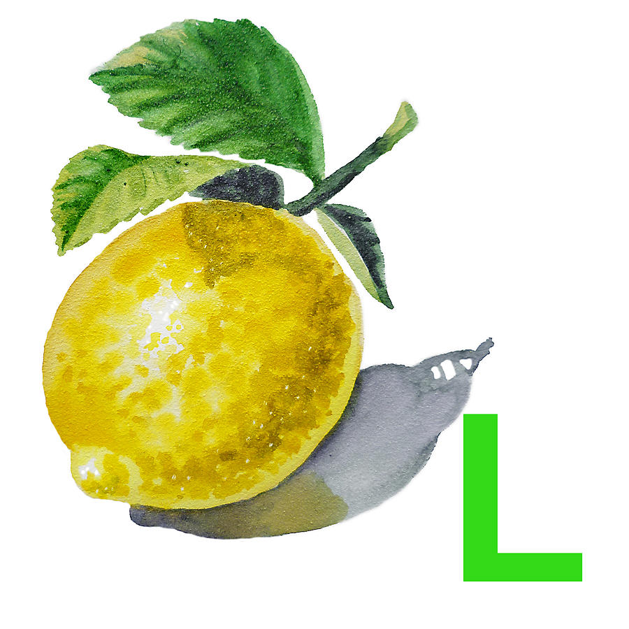 Lemon Painting - L Art Alphabet for Kids Room by Irina Sztukowski